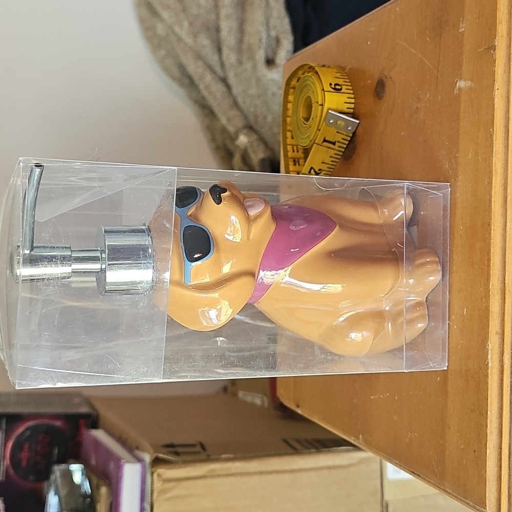 Dog Soap Dispenser with Sunglasses